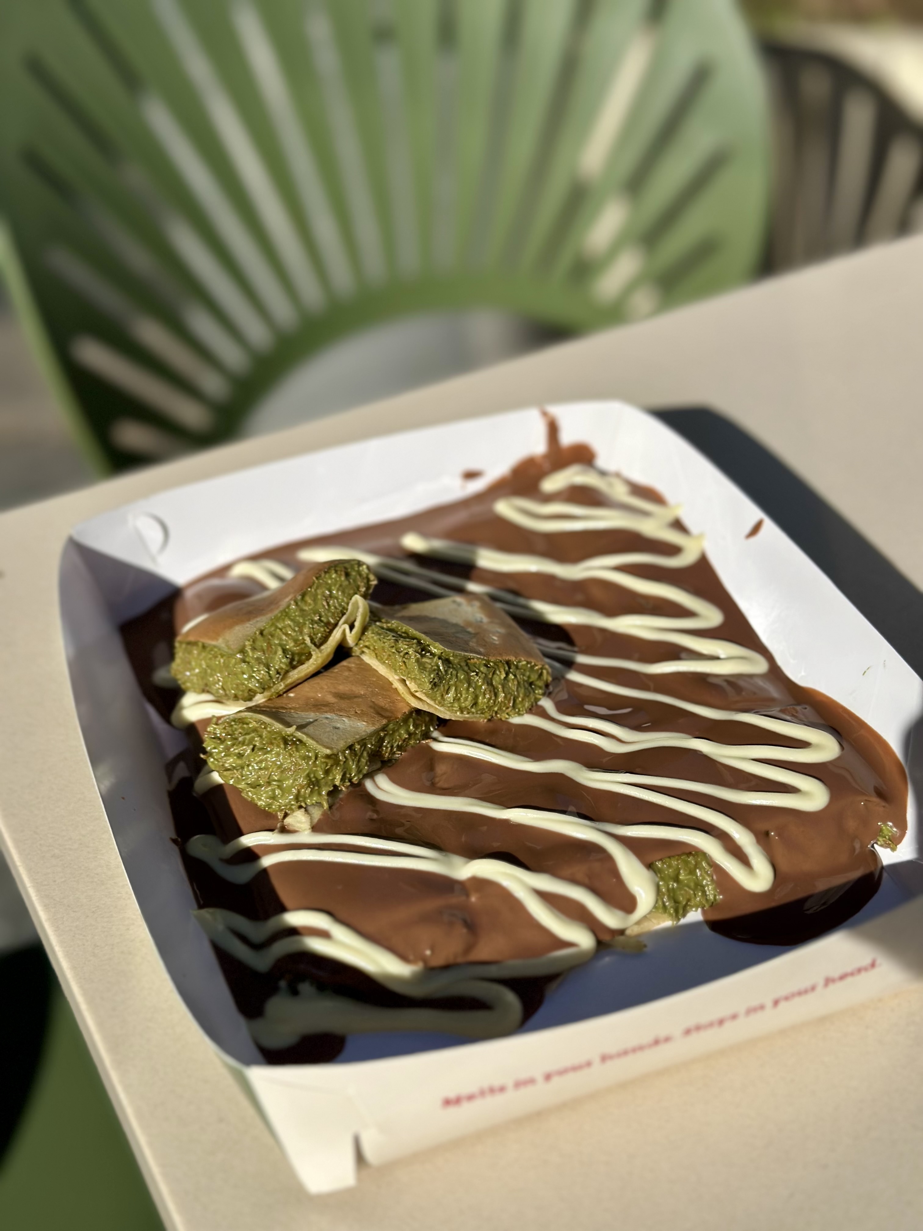 Image of Dubai Dose Crepe – Made with the same premium chocolate blend found in Dubai's favorite treats, topped with Belgium chocolate