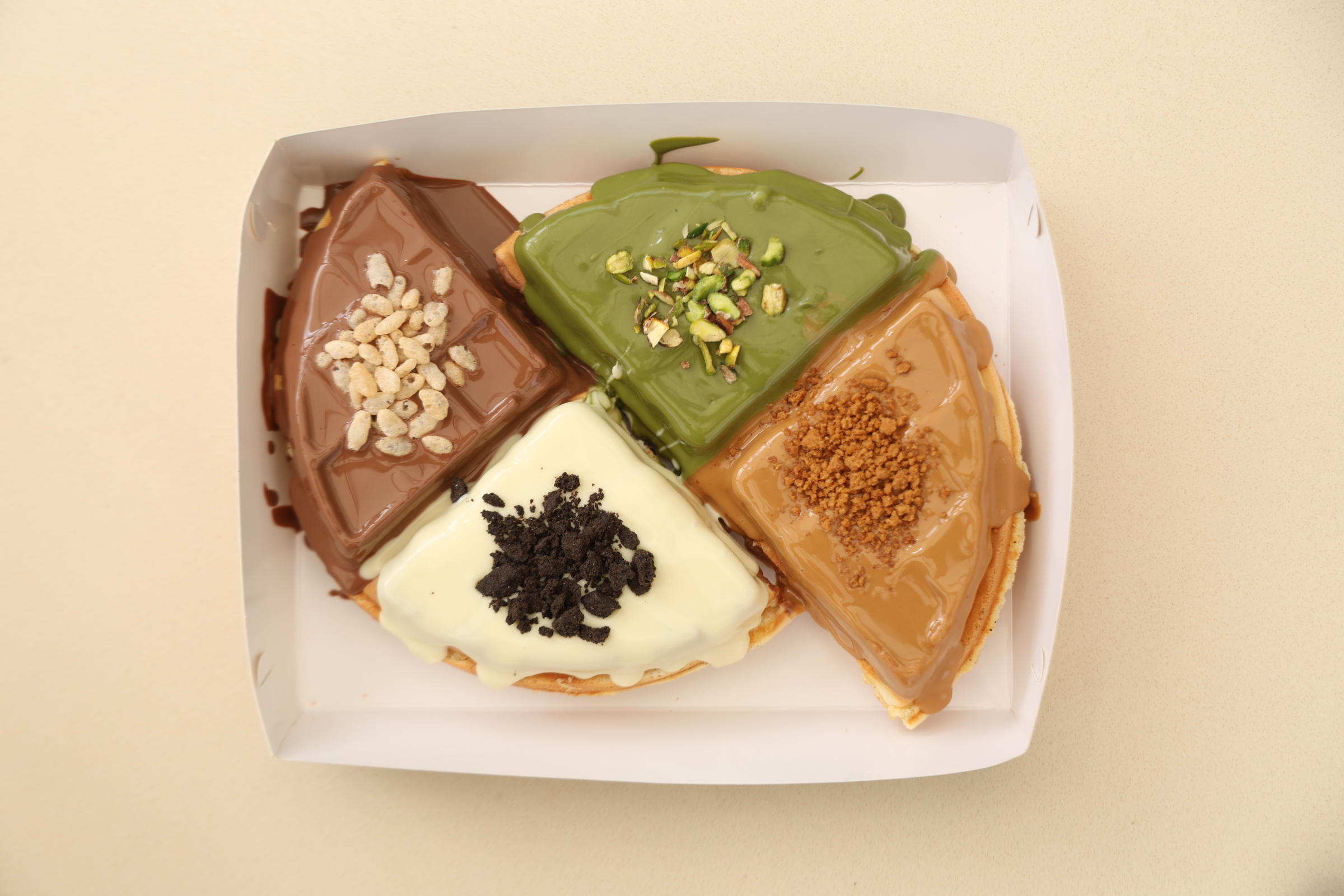 Image of Four Flavor Waffle – Double Waffle piece, 4 different flavors on every quarter