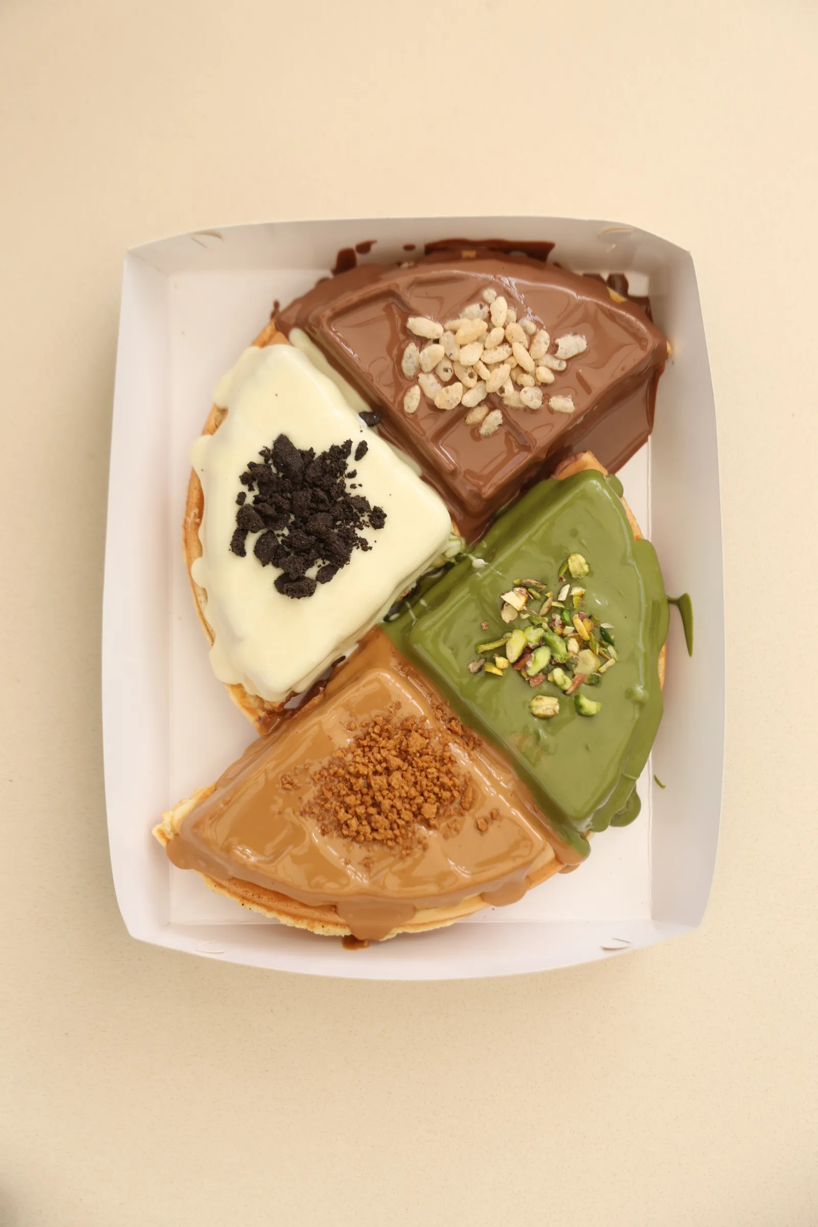 Image of Four Flavor Waffle – Double Waffle piece, 4 different flavors on every quarter