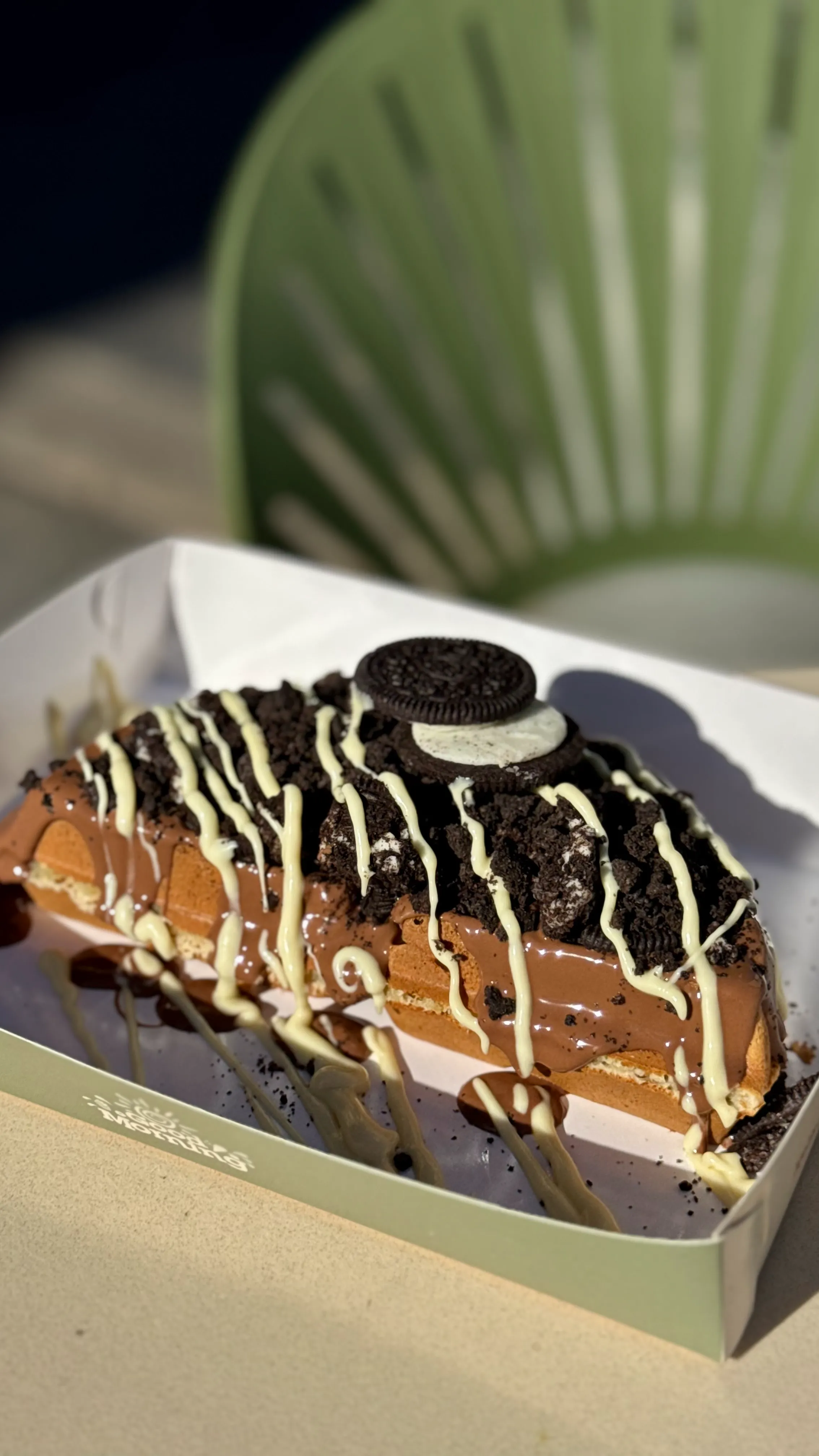 Image of Oreo Waffle – Waffle piece, topped with crushed oreo & belgium chocolate. Available in classic & double size.