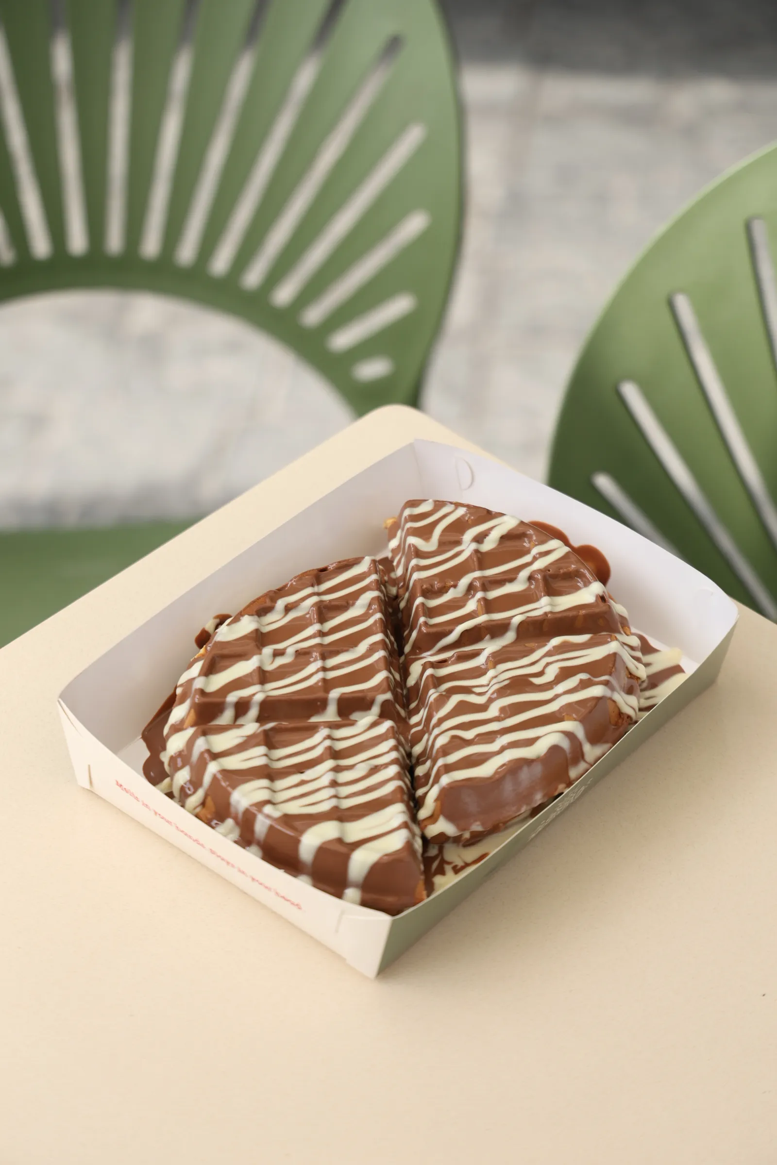 Image of Chocolate Waffle  – Waffle piece topped with Belgium chocolate. Available in classic & double size.