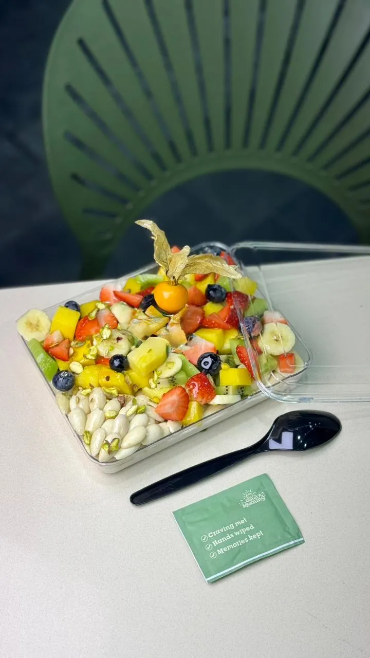 Image of Fruit Ashta Plate – Ashta, fruits, almonds, honey 